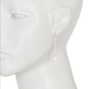 White Rhodium Plated Swarovski Crystal and Fresh Pearl Drop Earrings